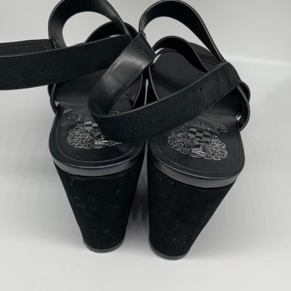 Vince Camuto black platform sandals wedge - Picture 2 of 3